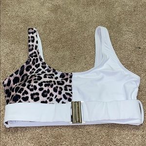 Cheetah and white bikini top